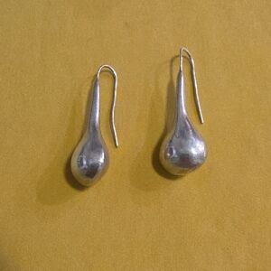 Vintage Sterling Silver Teardrop Dangle Earrings - Marked 925 Mexico